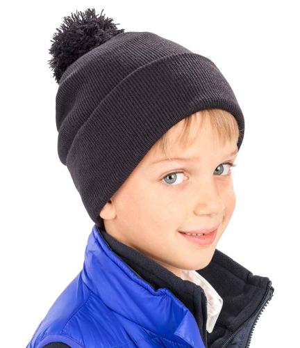 Result Core Kids Pom Pom Beanie - BLK - ONE